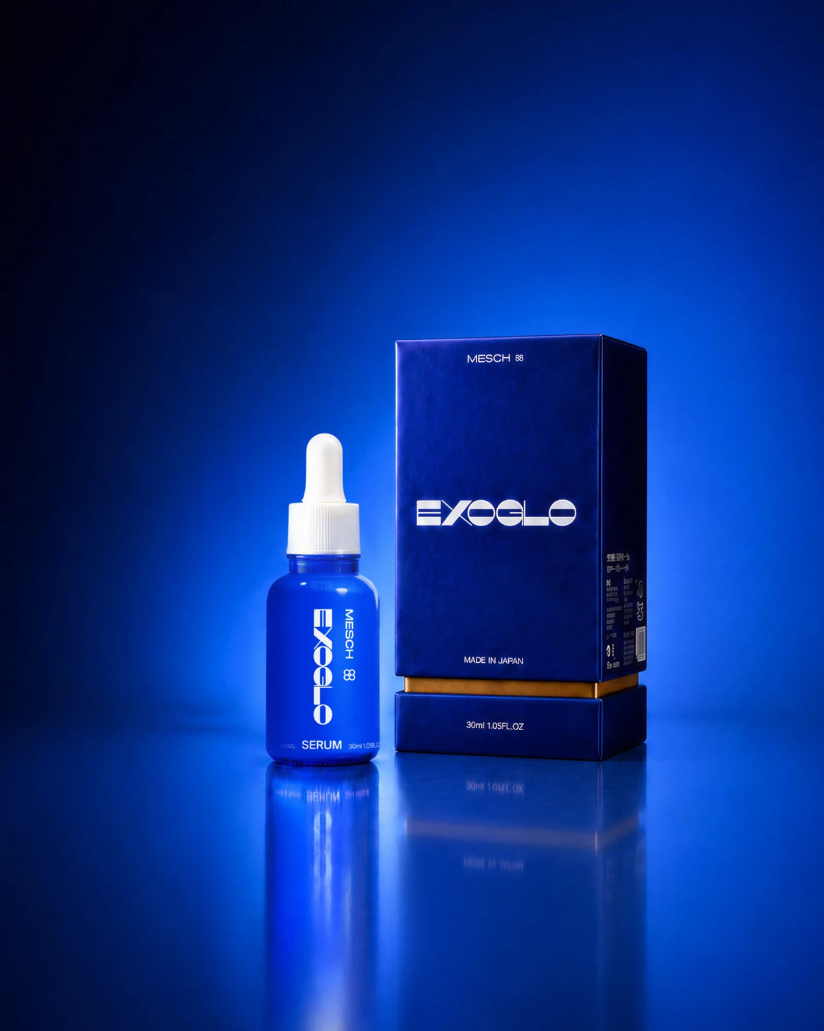 EXOGLO Serum 30ml bottle beside its blue box